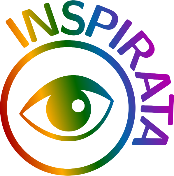 Das Logo der Inspirata ist bunt und es ist ein Auge in einem Kreis zu sehen, darüber der Text »INSPIRATA«.