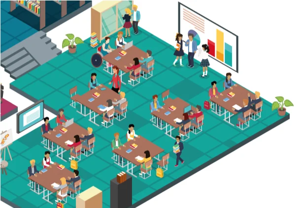 Ausschnitt aus der Titelillustration der SMK-Konzeption Medienbildung und Digitalisierung in der Schule.