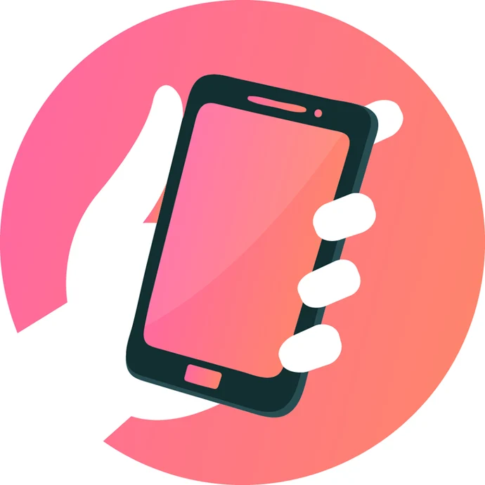 Eine hand, die ein Handy umfasst