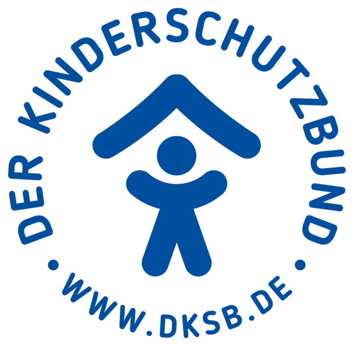 Logo mit Strichmännchen und Dach über dem Kopf