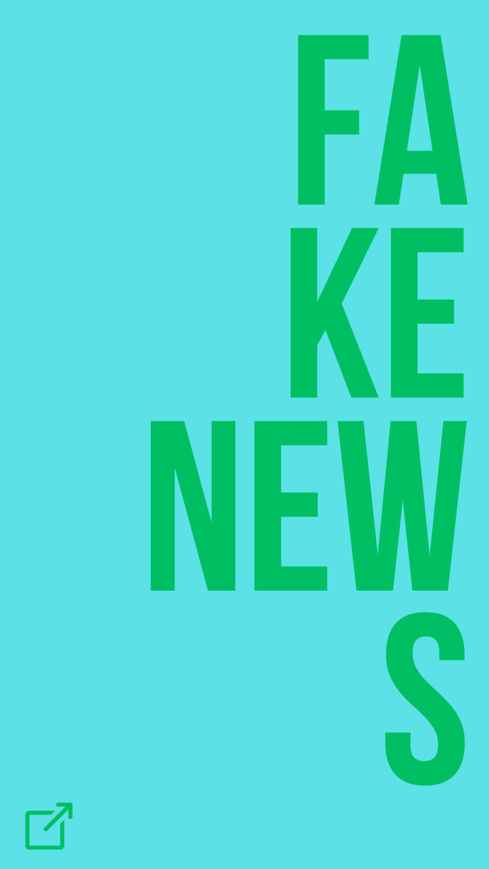 Hellblauer Hintergrund mit versetzte Buchstaben und dem Wort »FakeNews«