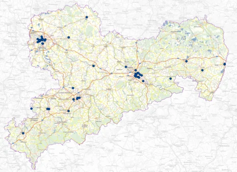 Geografische Karte von Sachsen
