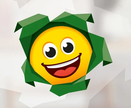 Smilie, der lachend hervorguckt