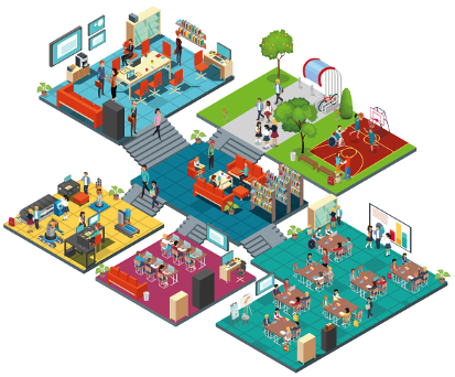 Titel-Illustration der SMK-Konzeption Medienbildung und Digitalisierung in der Schule